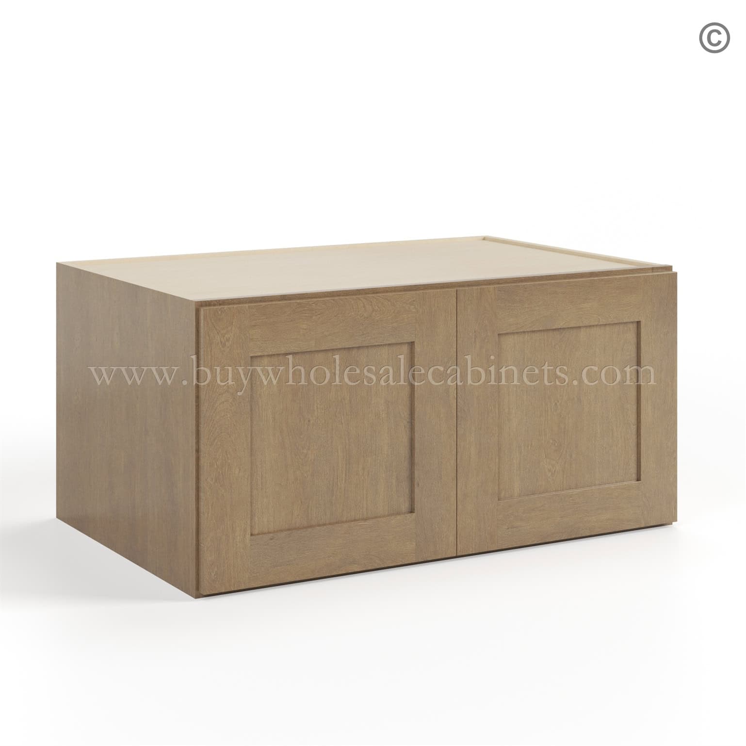 Rustic Wood Shaker 36 W Refrigerator Wall Cabinet 24 Deep