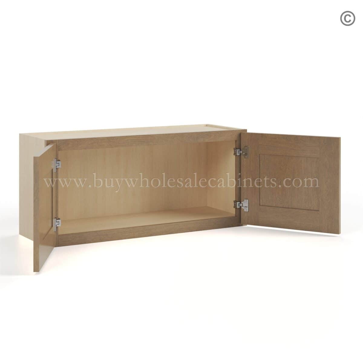 Rustic Wood Shaker 15" H Double Door Wall Cabinet - Image 2