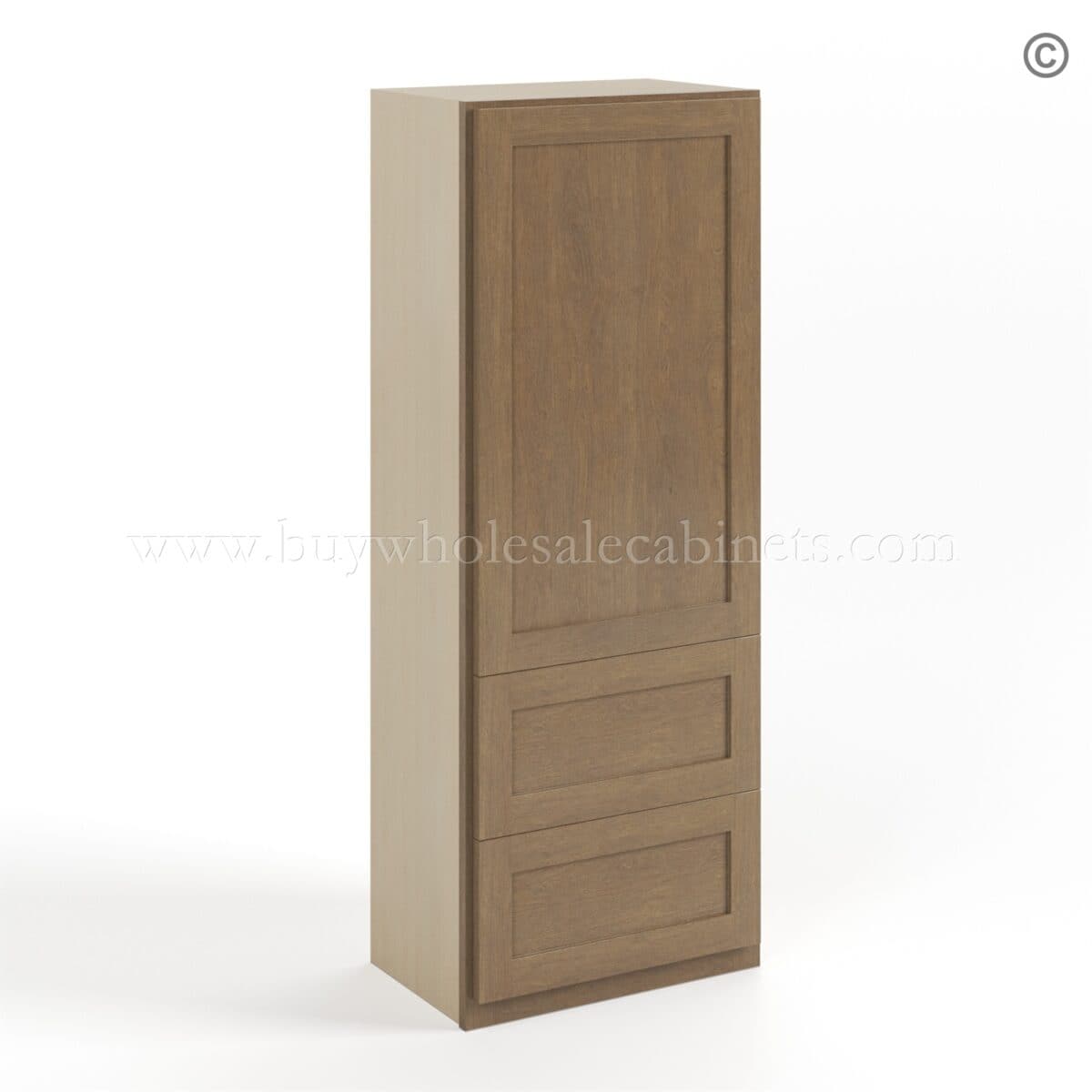 Rustic Wood Shaker 18"W Wall With Drawer Cabinet - Image 2