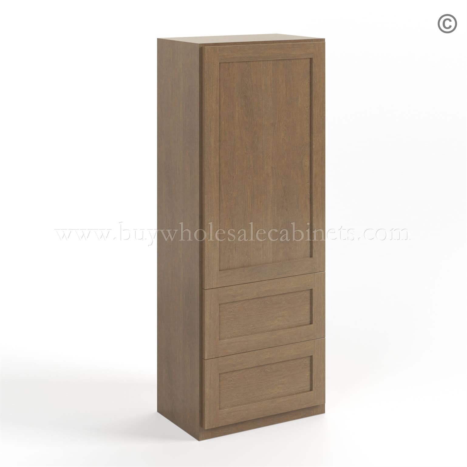 Rustic Wood Shaker 18W Wall With Drawer Cabinet