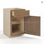 Rustic Wood Shaker Base Cabinet with Single Door & Drawer - Image 3