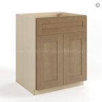 Rustic Wood Shaker Base Cabinet with Double Doors & Single Drawer - Image 2
