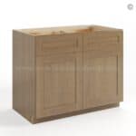 Rustic Wood Shaker Base Cabinet with Double Doors and Drawers