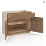 Rustic Wood Shaker Base Cabinet with Double Doors and Drawers - Image 3