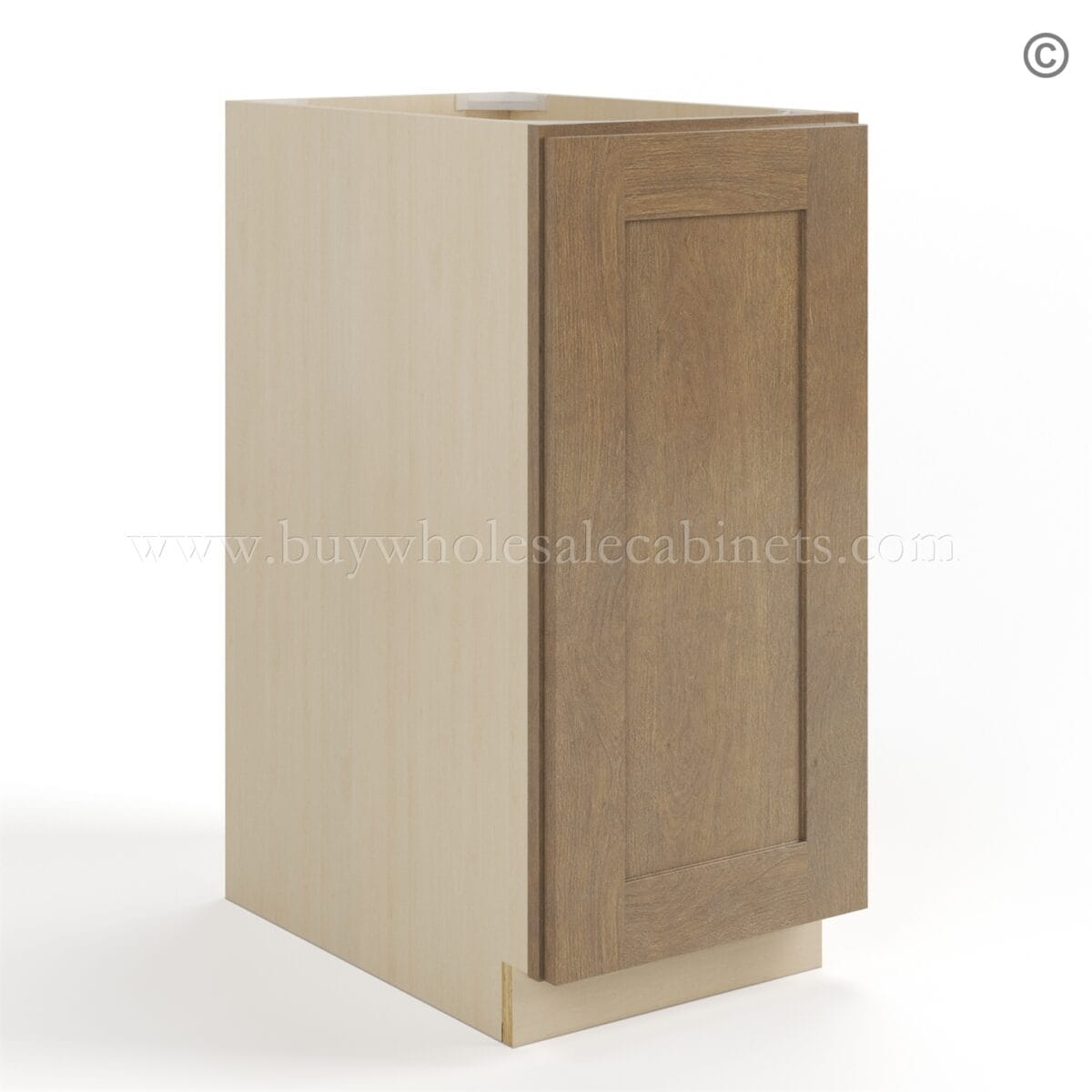Rustic Wood Shaker Base Cabinet - Full Height Door - Image 2