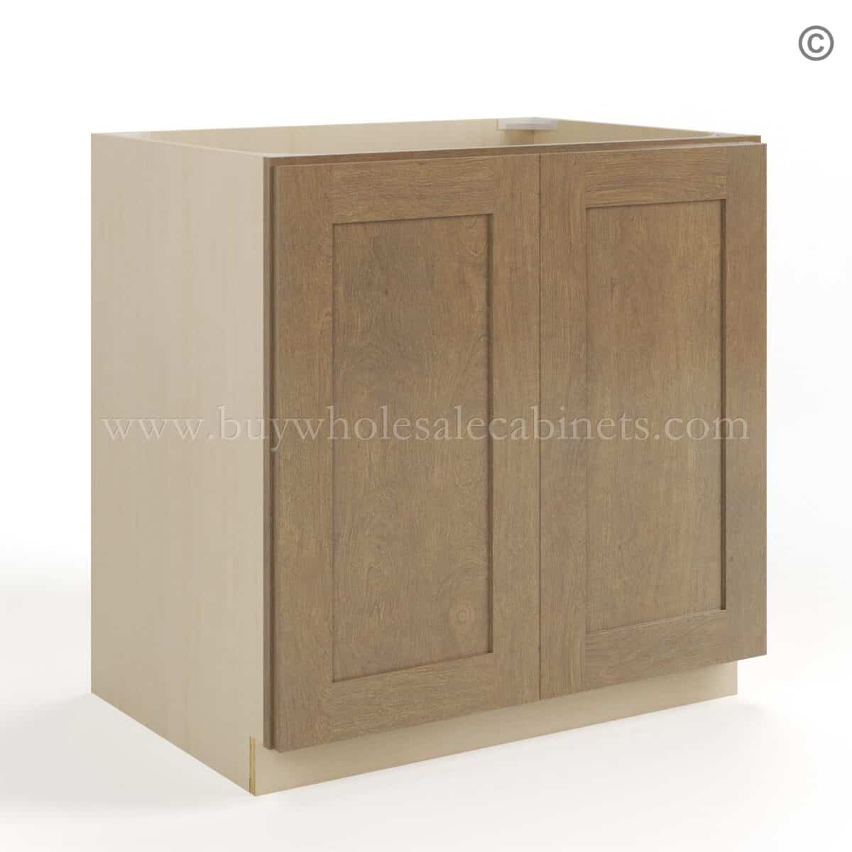 Rustic Wood Shaker Base Cabinet - Full Height 2 Doors - Image 2