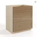 Rustic Wood Shaker Three Drawer Base - Image 2