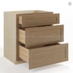 Rustic Wood Shaker Three Drawer Base - Image 3