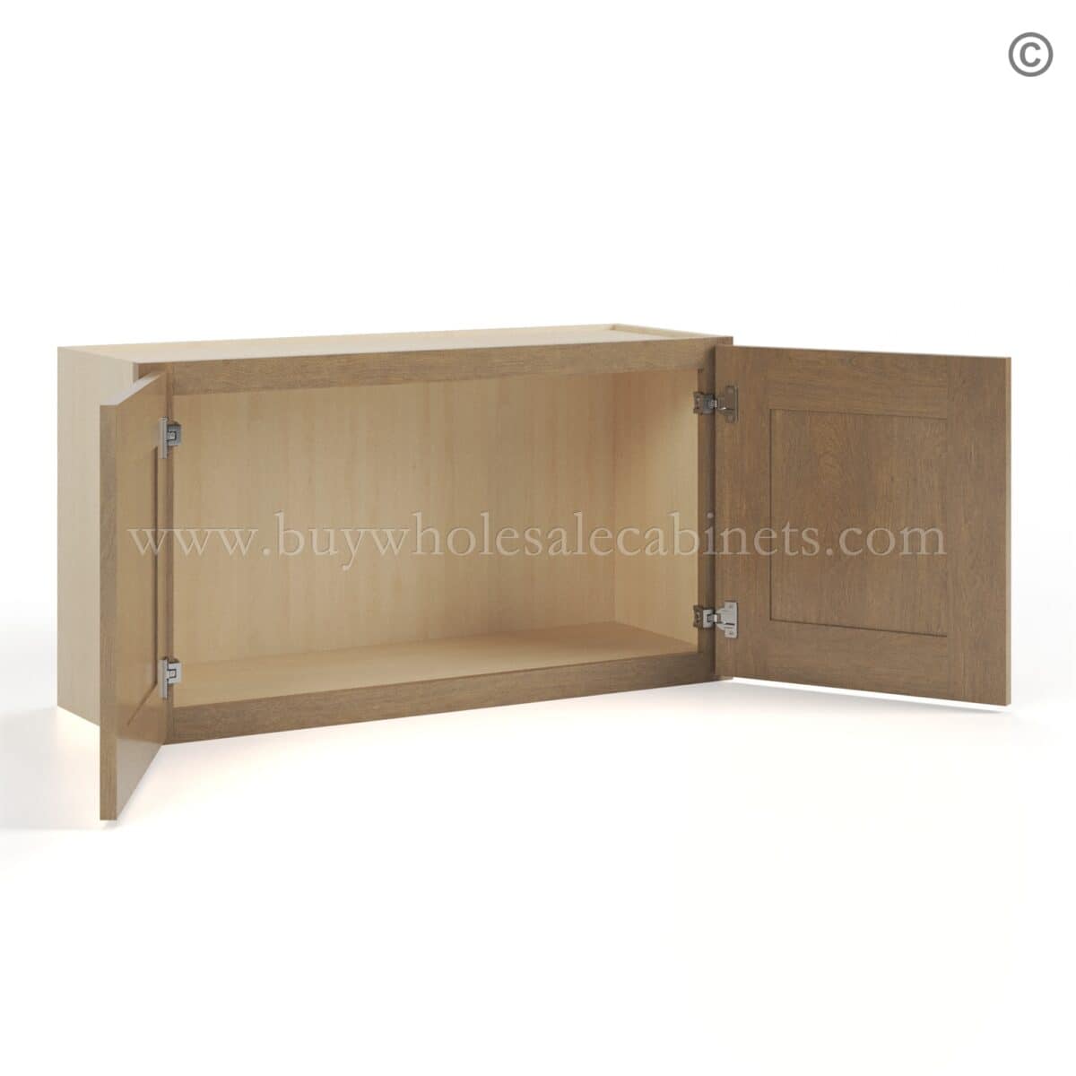 Rustic Wood Shaker 18" H Double Door Wall Cabinet - Image 3