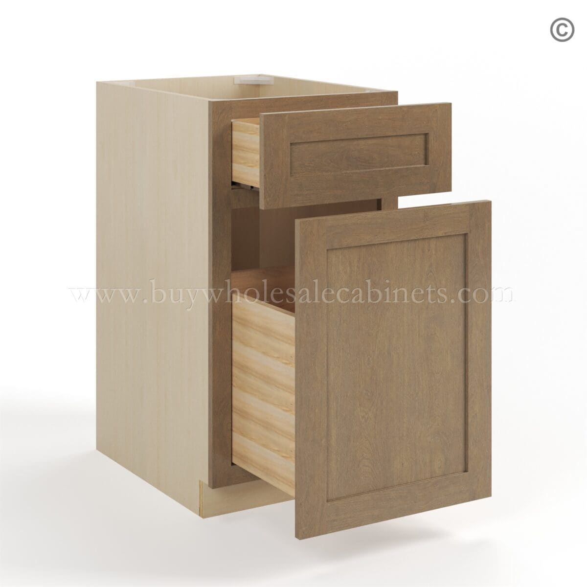 Rustic Wood Shaker Document File Base Cabinet - Image 3
