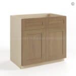 Rustic Wood Shaker Sink Base With Double Doors and False Drawers - Image 2