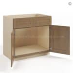 Rustic Wood Shaker Sink Base With Double Doors and False Drawers - Image 3