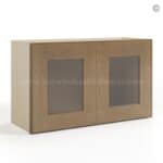 Rustic Wood Shaker 18" H Double Door Wall Cabinet With Glass Doors - Image 2