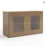 Rustic Wood Shaker 18 H Double Door Wall Cabinet With Glass Doors