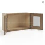 Rustic Wood Shaker 18" H Double Door Wall Cabinet With Glass Doors - Image 3