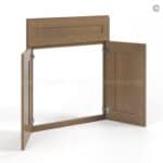 Rustic Wood Shaker Corner Sink Base Front - Image 2