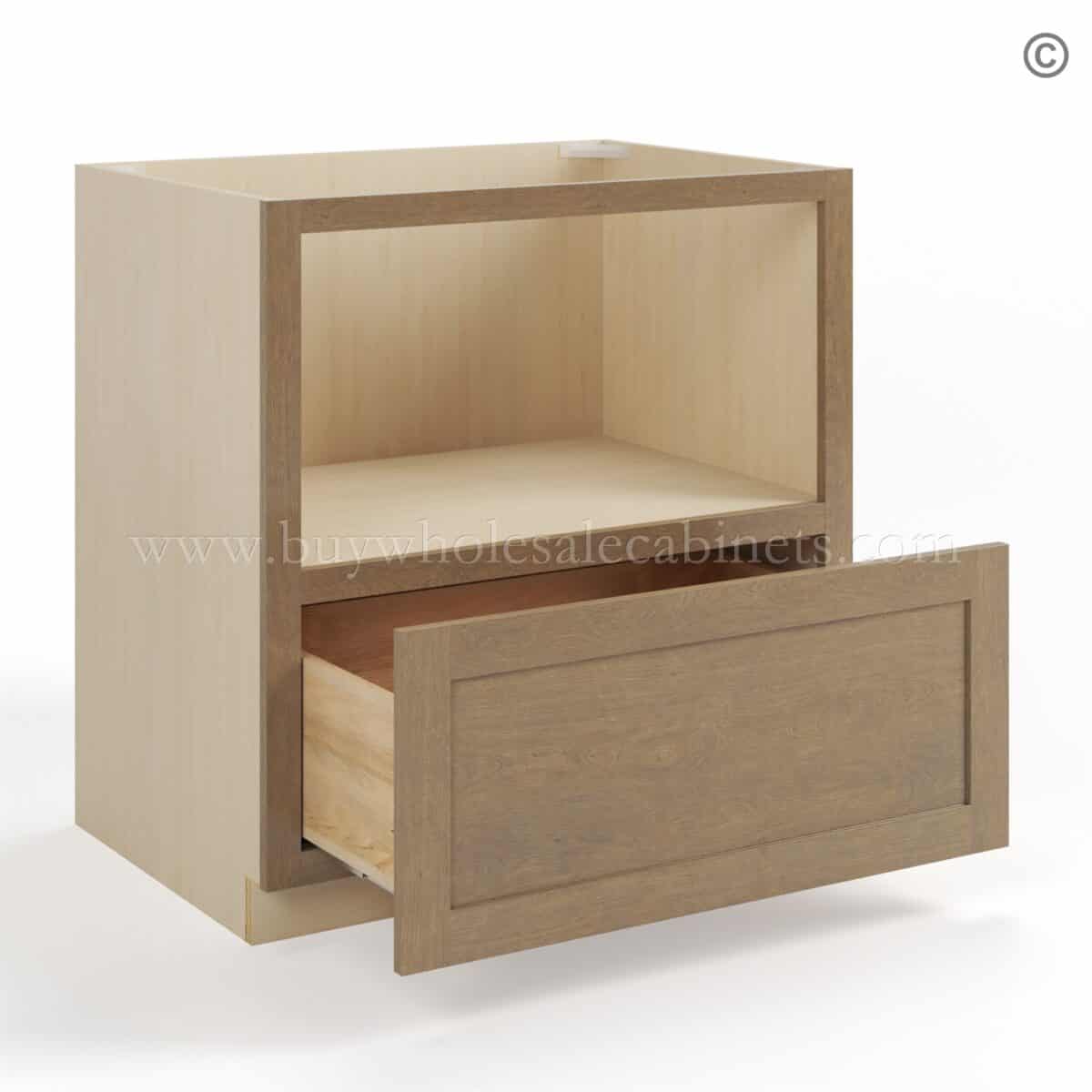Rustic Wood Shaker Microwave Base Cabinet - Image 3