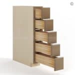 Rustic Wood Shaker Base Spice Cabinet with 5 Drawers - Image 3