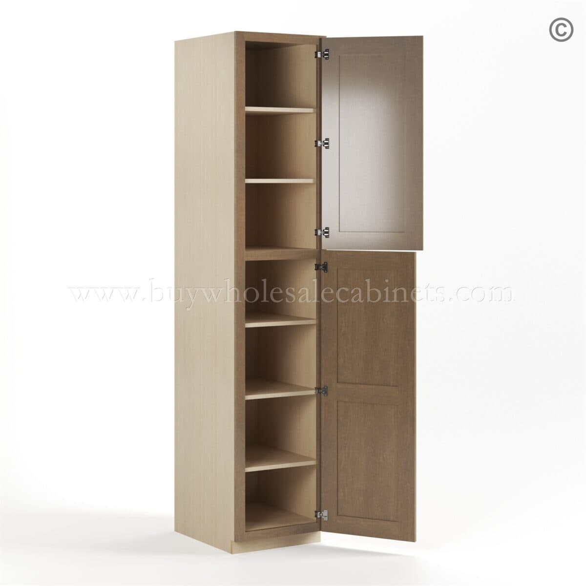 Rustic Wood Shaker 18" W Utility Pantry Cabinet - Image 3