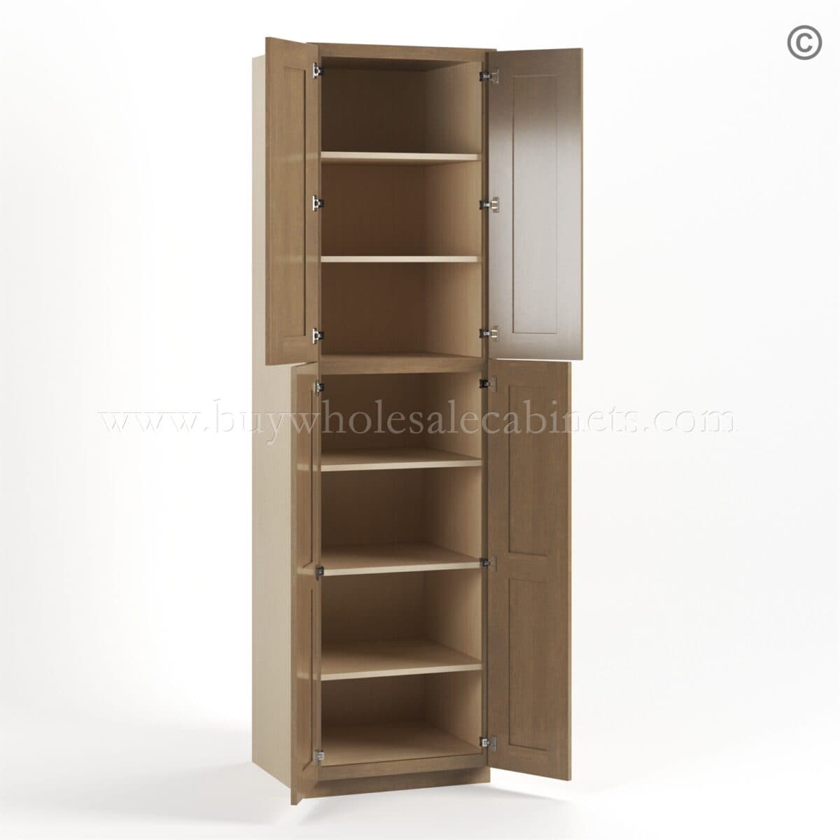 Rustic Wood Shaker 24" W Utility Pantry Cabinet - Image 3