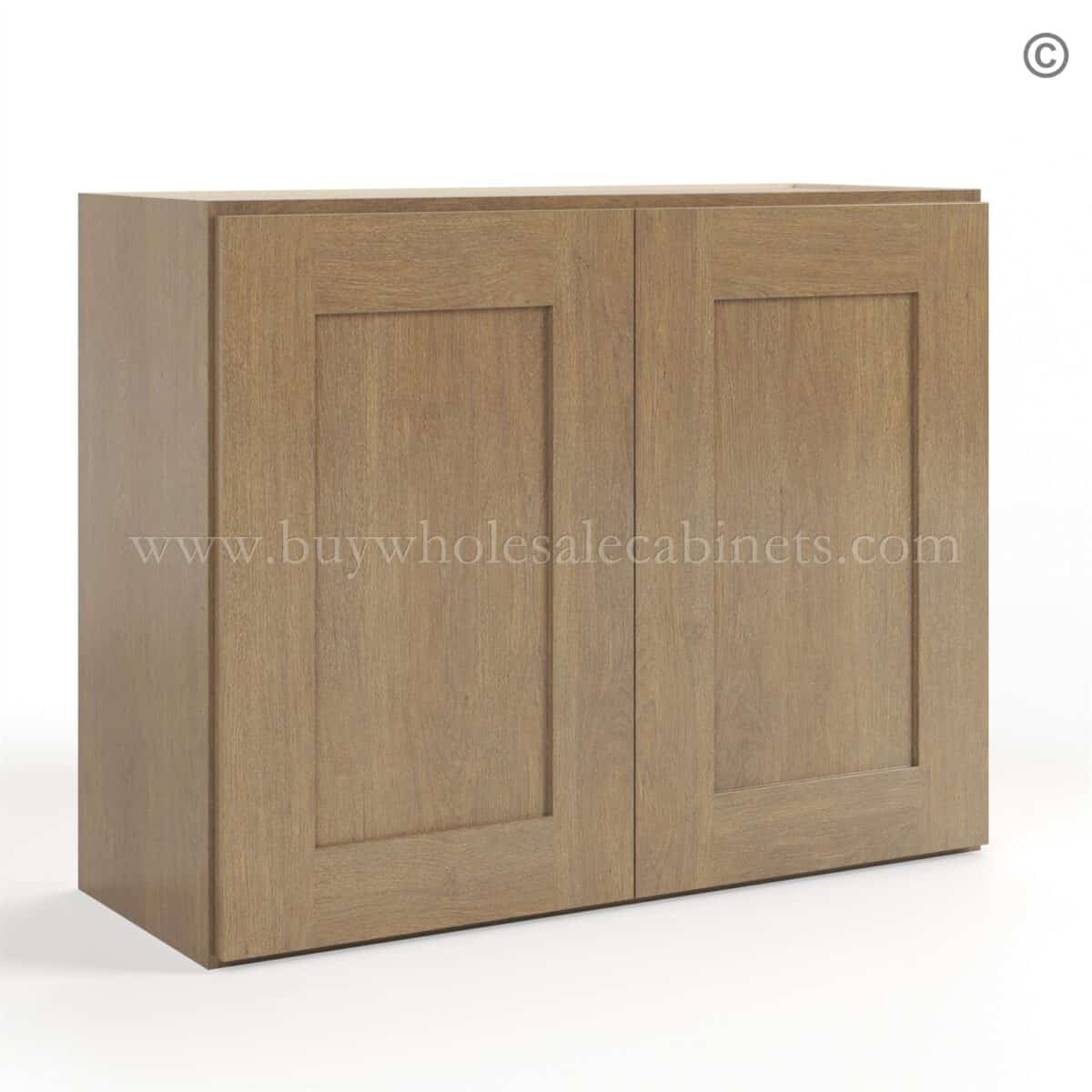 Rustic Wood Shaker 24 H Double Door Wall Cabinet