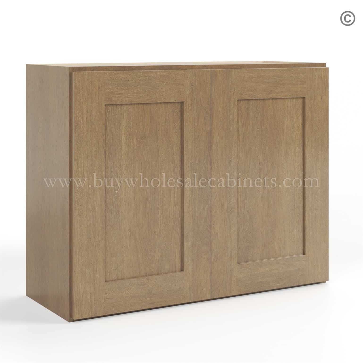 Rustic Wood Shaker 24 H Double Door Wall Cabinet