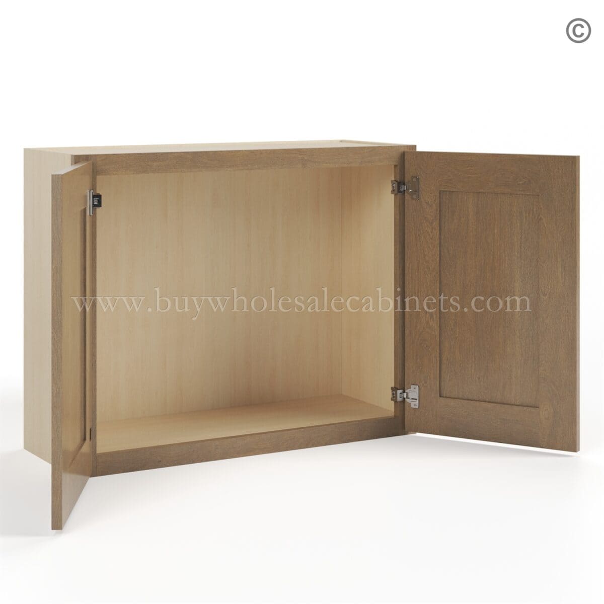 Rustic Wood Shaker 24" H Double Door Wall Cabinet - Image 3