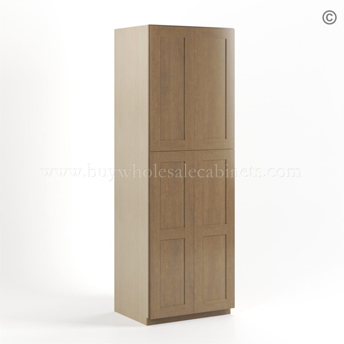 Rustic Wood Shaker 30" W Utility Pantry Cabinet - Image 2