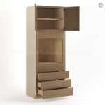 Rustic Wood Shaker 33" W Oven Pantry Cabinet - Image 3