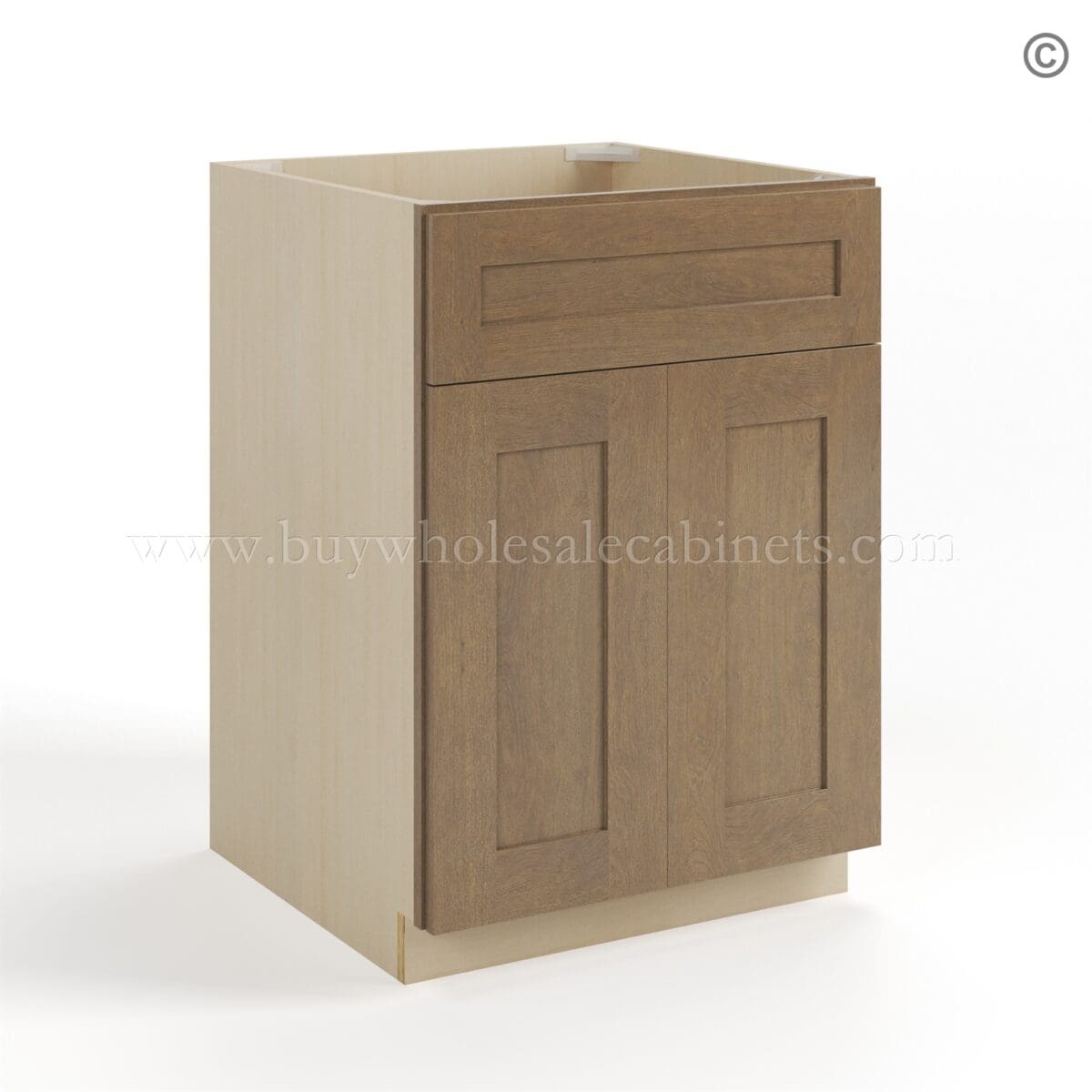 Rustic Wood Shaker Single Vanity Sink Base Cabinet - Image 2