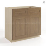 Rustic Wood Shaker Double Vanity Sink Base Cabinet