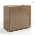 Rustic Wood Shaker Double Vanity Sink Base Cabinet