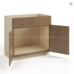 Rustic Wood Shaker Double Vanity Sink Base Cabinet - Image 3