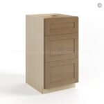 Rustic Wood Shaker Vanity Three Drawer Base Cabinet - Image 2