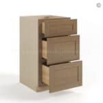 Rustic Wood Shaker Vanity Three Drawer Base Cabinet - Image 3