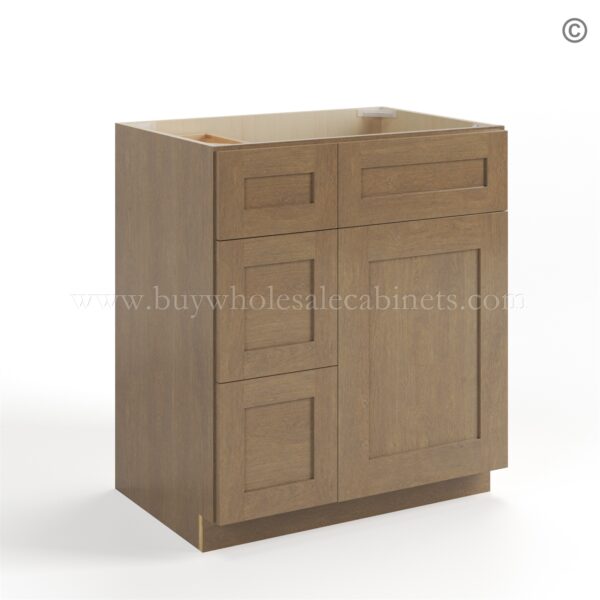 Rustic Wood Shaker 30 W Vanity Combo with Drawers