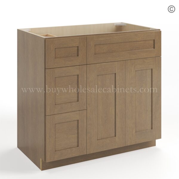 Rustic Wood Shaker 36 W Vanity Combo with Drawers