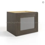 Slim Amber Oak Shaker 12"W Single Door Wall Cabinet with Wall Glass Door