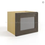 Slim Amber Oak Shaker 12"W Single Door Wall Cabinet with Wall Glass Door - Image 2