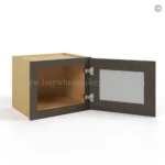 Slim Amber Oak Shaker 12"W Single Door Wall Cabinet with Wall Glass Door - Image 3