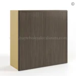 Slim Amber Oak Shaker 30"H Double Door Wall Cabinet - Image 2