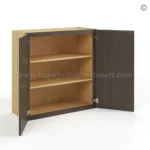 Slim Amber Oak Shaker 30"H Double Door Wall Cabinet - Image 3