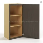 Slim Amber Oak Shaker 36"H Single Door Wall Cabinet - Image 3