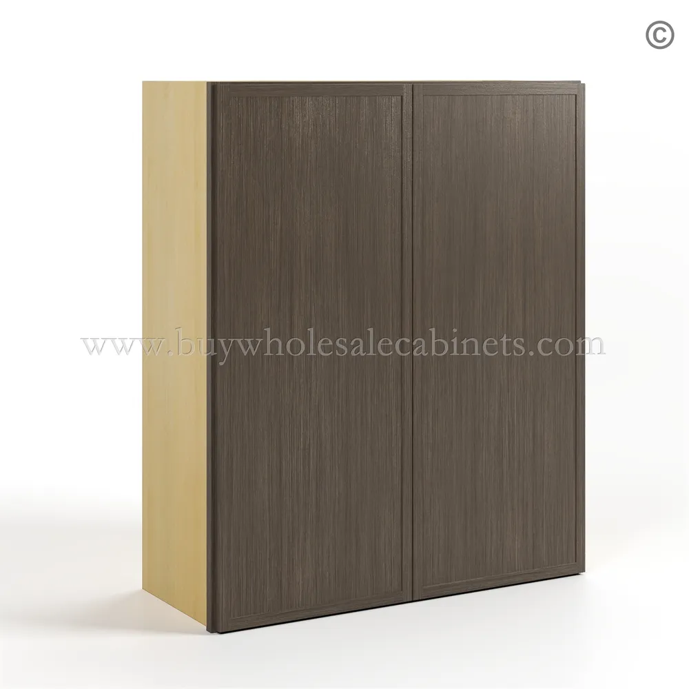 14-slim-amber-oak-shaker-wall-cabinet-double-doors-36h-closed-w3036 Slim Amber Oak Shaker 36"H Double Door Wall Cabinet - Image 2