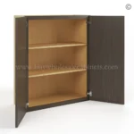 Slim Amber Oak Shaker 36"H Double Door Wall Cabinet - Image 3