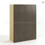 Slim Amber Oak Shaker 42"H Double Door Wall Cabinet - Image 2