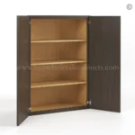Slim Amber Oak Shaker 42"H Double Door Wall Cabinet - Image 3