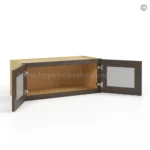 Slim Amber Oak Shaker 30"W Double Door Wall Cabinet with Glass Doors - Image 3