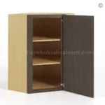 Slim Amber Oak Shaker Diagonal Corner Wall Cabinet - Image 3