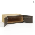 Slim Amber Oak Shaker Refrigerator Wall Cabinet with Double Door - Image 3